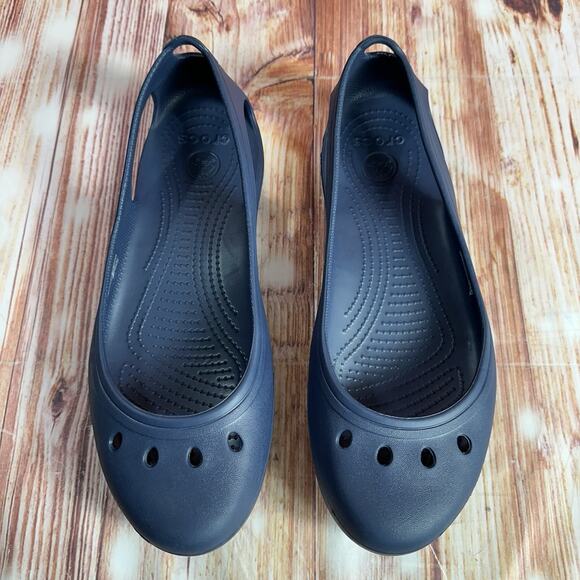 Crocs KADEE Womens Size 11 Blue Slingback Sandals Shoes Ballet Flats Loafers - Picture 3 of 10